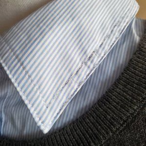 Preppy Plus Size Sweater with Collared Undershirt